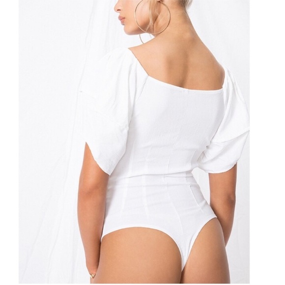 Free People Not Basic Bodysuit in White NWOT ASO Jessie James Decker Small - Picture 2 of 7